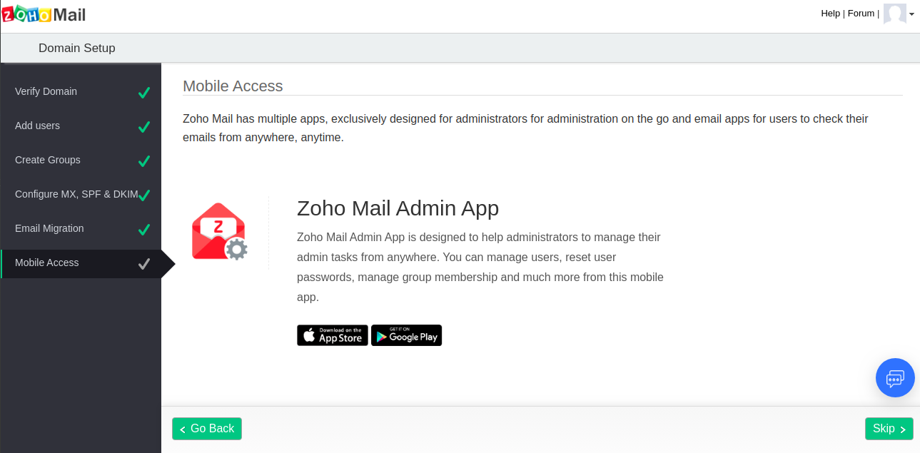  Migrate the Mail service to Zoho mail