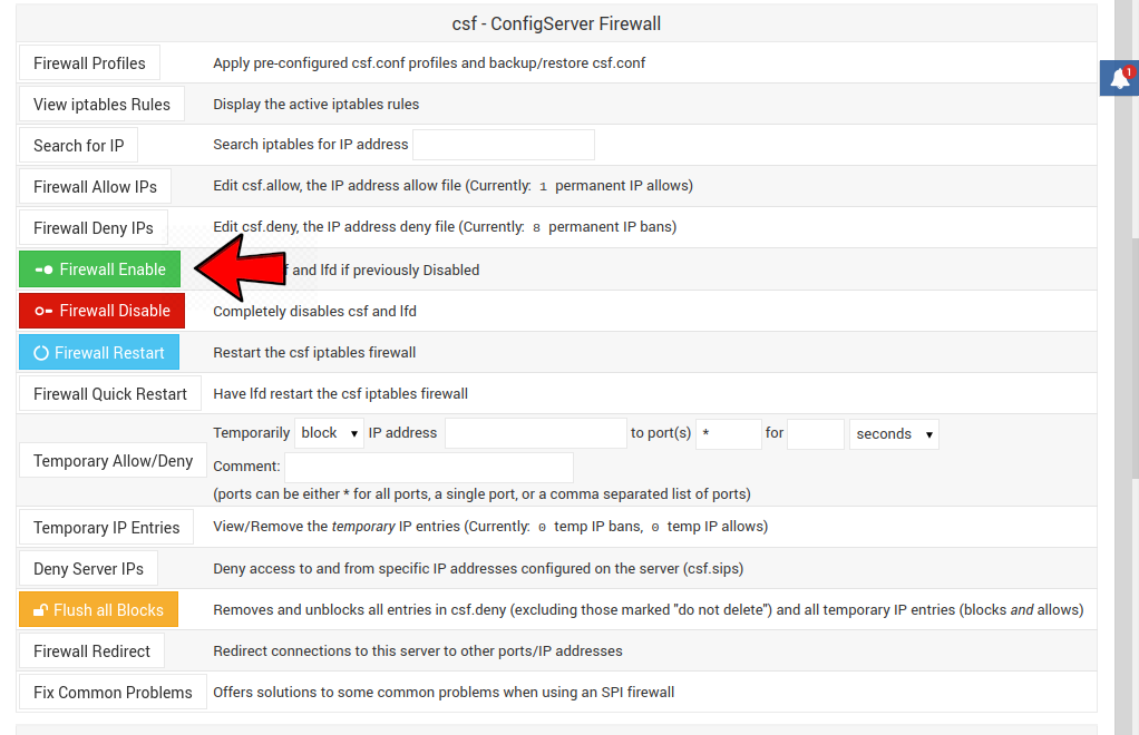 Install CSF Firewall Virtualmin Centos7