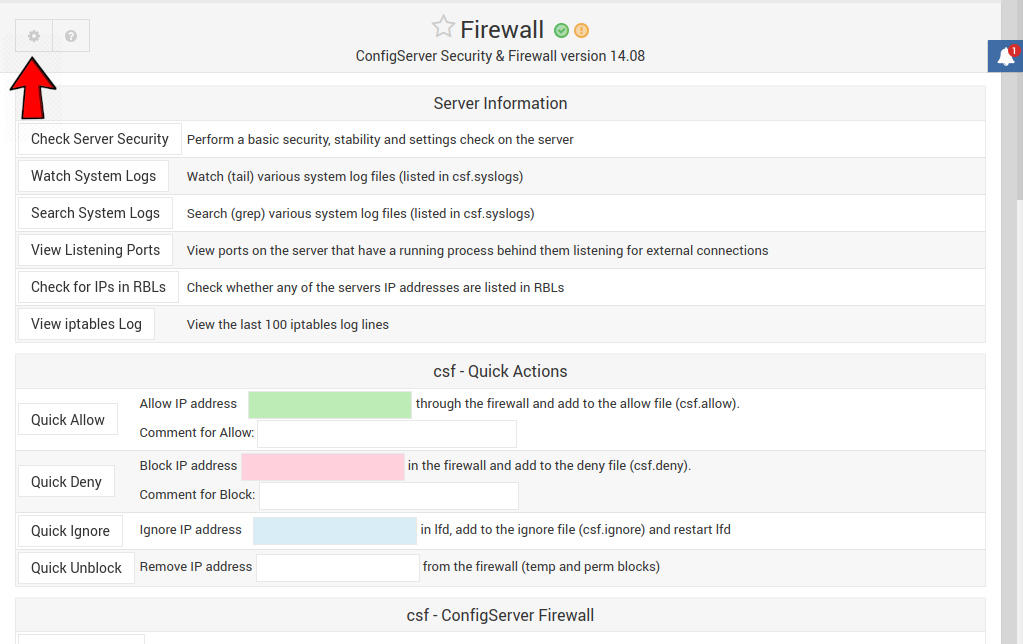 Install CSF Firewall Virtualmin Centos7