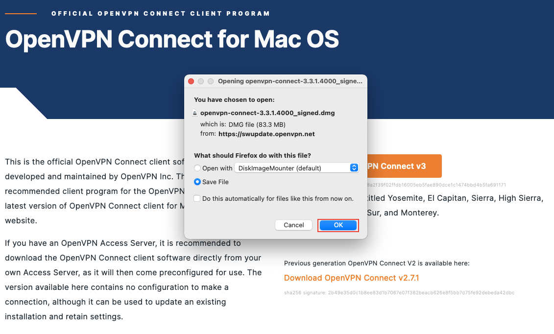 OpenVPN Client Connect For Mac OS