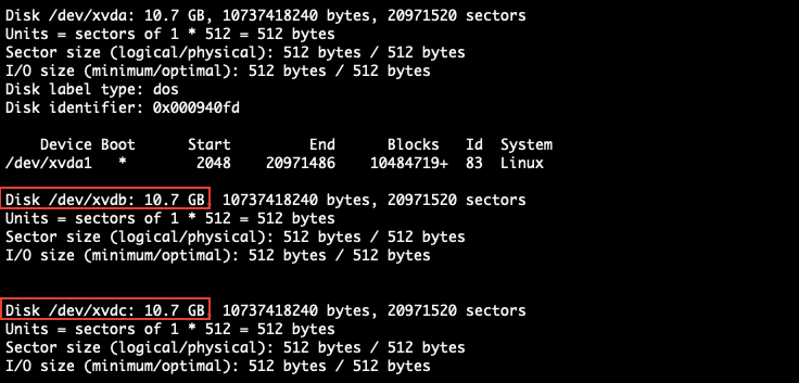 Linux Logical Volume Manager - fdisk -l