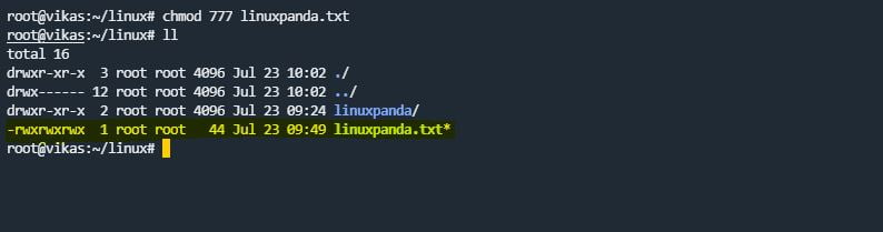 chmod Commands in linux oprating system