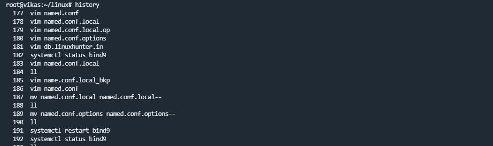 history Command in linux oprating system - Most-Used Commands On Linux