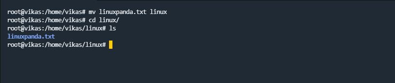 mv command in linux with examples