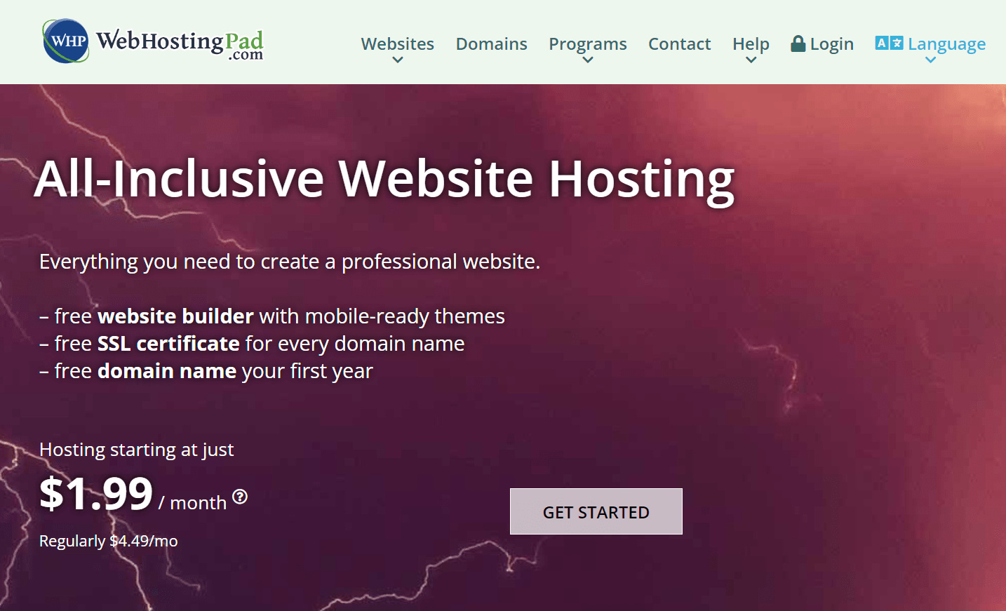 Website Hosting Plans of WebHostingPad