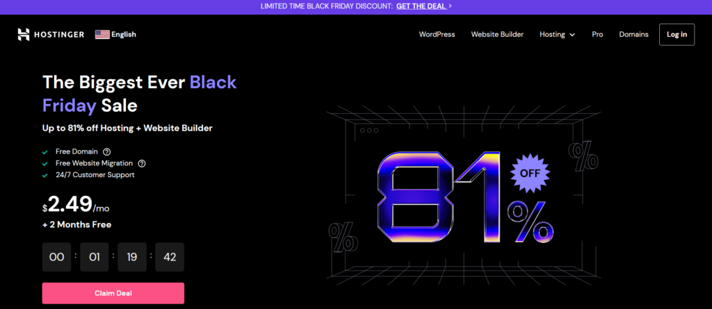 hostinger home page