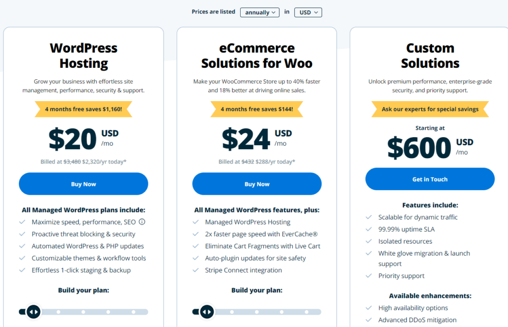hosting plans by wpengine 
