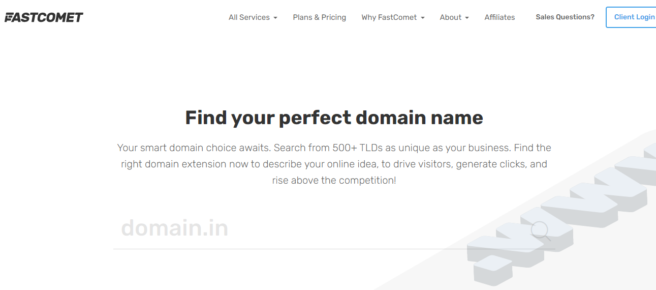 fastcomet domain name search 