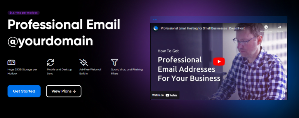 dreamhost professional email service 
