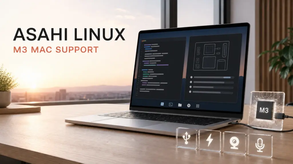 Asahi Linux development environment for M3 Macs with USB, Thunderbolt, webcam and microphone hardware