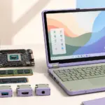 Repairable compact Linux laptop with upgradeable mainboard, memory, storage and modular ports
