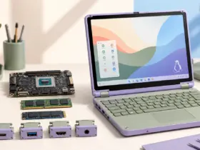 Repairable compact Linux laptop with upgradeable mainboard, memory, storage and modular ports