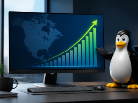 Linux desktop market share growth chart in North America