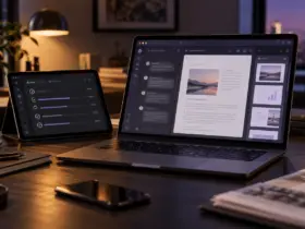 Unified AI workspace showing conversation, document and presentation panels across devices