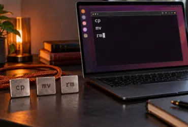 Ubuntu Linux terminal showing cp, mv and rm commands moving to Rust Coreutils