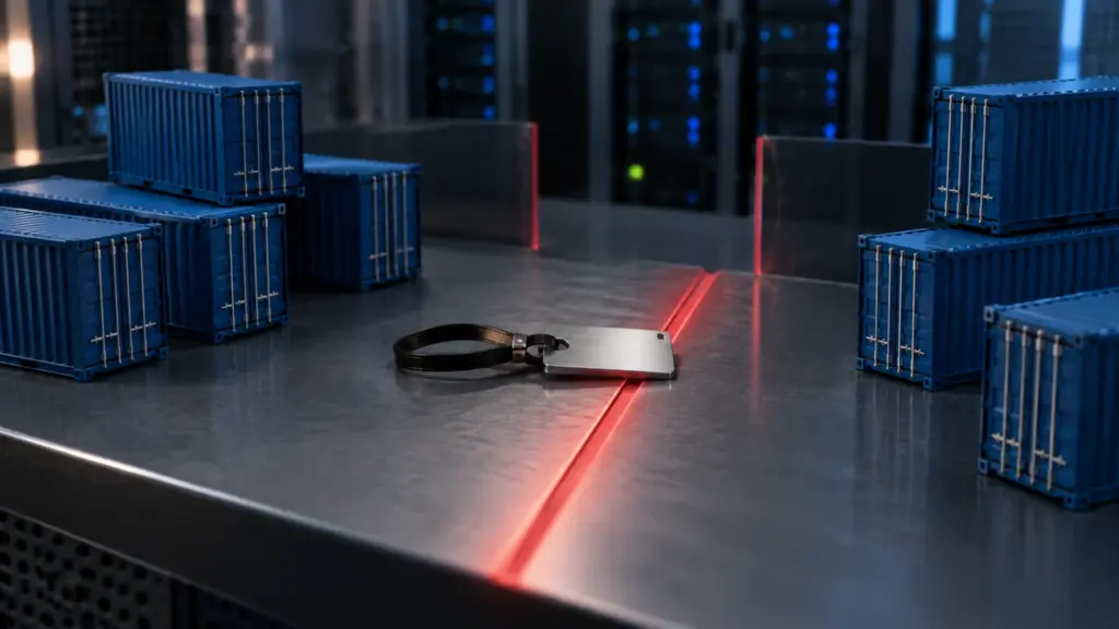 Security token crossing an access boundary between container registry zones