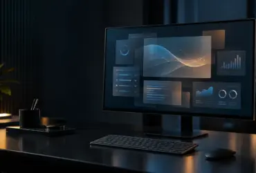 Modern monitor displaying an abstract adaptive interface for GPT-6 in ChatGPT