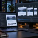 Developer workstation testing responsive website layouts for WordPress 7.2 Beta 1